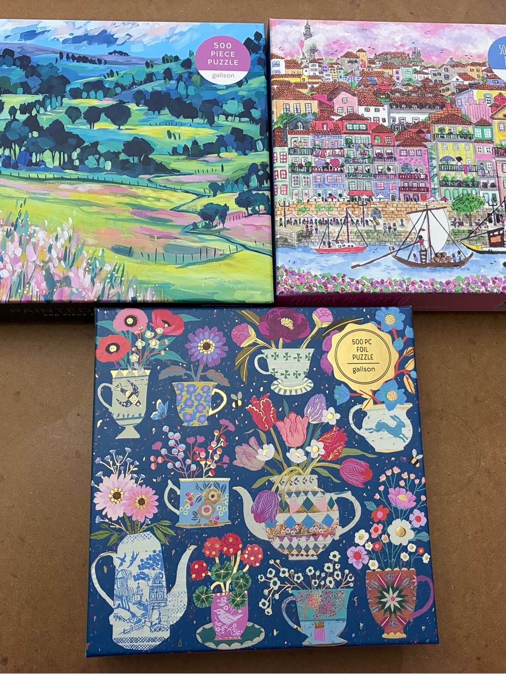 Set/3 Galison puzzles 500 pieces each